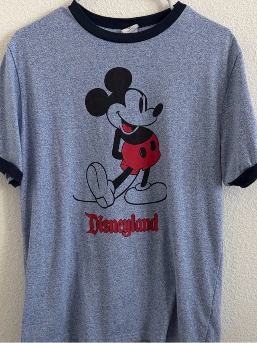 Disneyland Mickey Mouse Graphic Tee - Light Blue with Red Accents